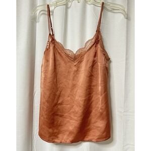 Abercrombie Satin Lace Cami Tank Top Shirt S Coquette Y2K Romantic